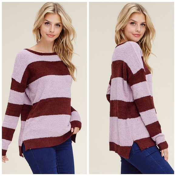 LAST 1! ❤️ Beautiful Soft Berber Striped Sweater - Picture 6 of 7